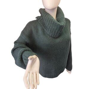 Pilcro Urban Outfitters Chunky Knit Green Sweater Women Sz M Oversize Cowl Neck